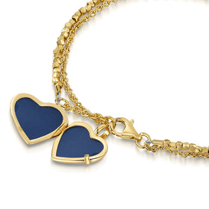 Gold Nugget Heart Locket Bracelet
