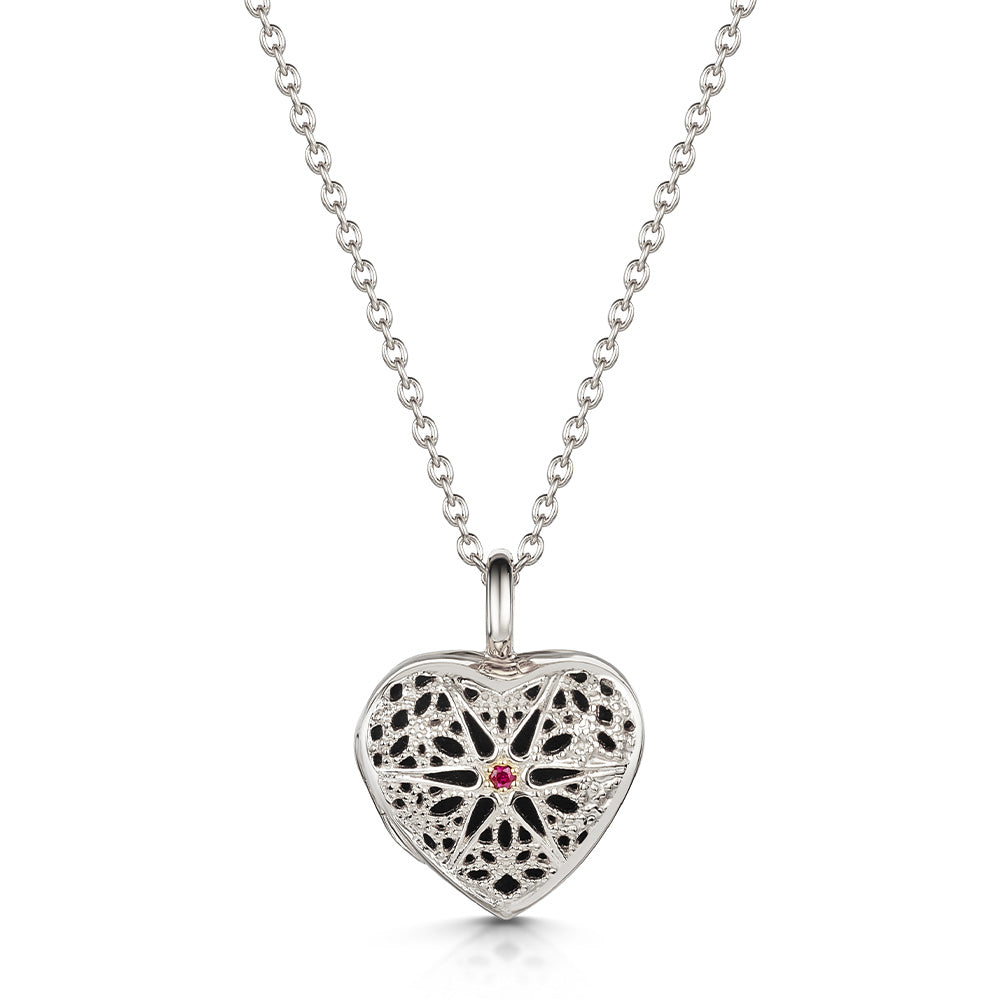 Filigree Personalised Heart Locket – Silver