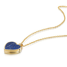 Load image into Gallery viewer, Lapis Lazuli Modern Heart Locket – Gold