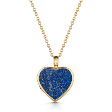 Load image into Gallery viewer, Lapis Lazuli Modern Heart Locket – Gold