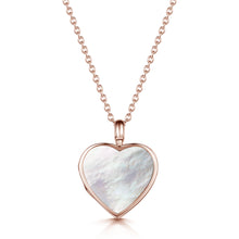 Load image into Gallery viewer, Mother of Pearl Modern Heart Locket – Rose Gold