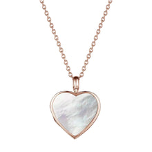 Load image into Gallery viewer, Mother of Pearl Modern Heart Locket – Rose Gold
