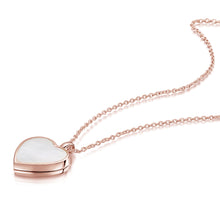 Load image into Gallery viewer, Mother of Pearl Modern Heart Locket – Rose Gold