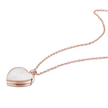 Load image into Gallery viewer, Mother of Pearl Modern Heart Locket – Rose Gold