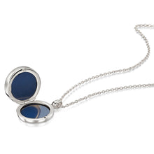Load image into Gallery viewer, Lapis Lazuli Modern Round Locket – Silver