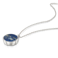 Load image into Gallery viewer, Lapis Lazuli Modern Round Locket – Silver
