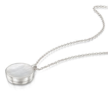 Load image into Gallery viewer, Mother of Pearl Modern Round Locket – Silver
