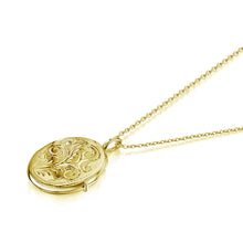 Load image into Gallery viewer, Little Oval Scroll Locket – Solid 14k Gold