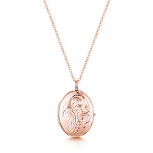 Load image into Gallery viewer, Little Oval Scroll Locket – Rose Gold