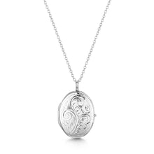 Load image into Gallery viewer, Little Oval Scroll Locket – Silver