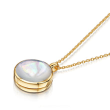 Load image into Gallery viewer, Mother Of Pearl Round Locket – Solid 14k Gold
