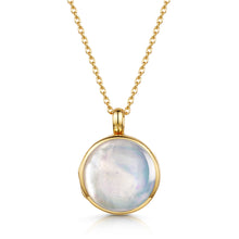 Load image into Gallery viewer, Mother Of Pearl Round Locket – Solid 14k Gold