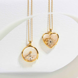 Floating Heart Memory Locket - Gold