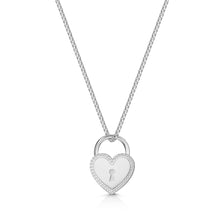 Load image into Gallery viewer, Italian Love Lock Heart Padlock Necklace – Silver
