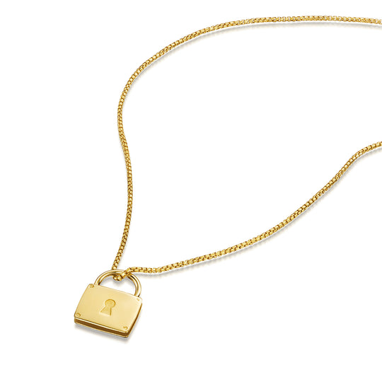Italian Love Lock Padlock Necklace – Gold