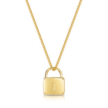 Load image into Gallery viewer, Italian Love Lock Padlock Necklace – Gold

