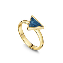 Load image into Gallery viewer, Triangular Ashes Resin Ring - Gold
