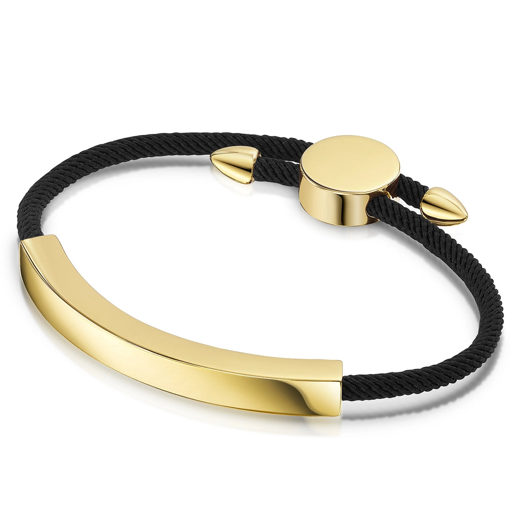 Atlas Name Bar Urn With Rope Bracelet  - Gold