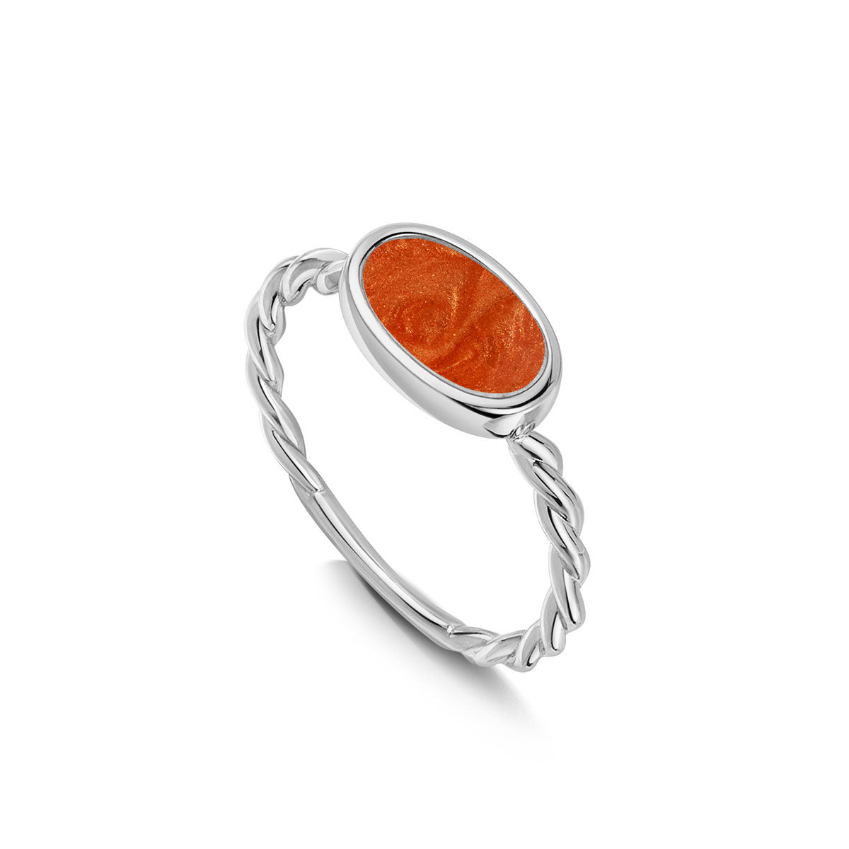 Oval Ashes Resin Ring Twisted Band
