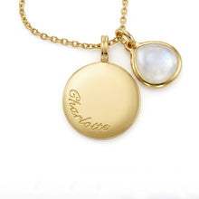 Load image into Gallery viewer, Birthstone Coin Name Necklace-Gold

