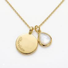 Load image into Gallery viewer, Birthstone Coin Name Necklace-Gold
