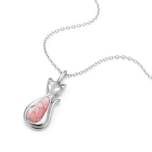 Load image into Gallery viewer, Cat Silhouette Ashes Resin Necklace - Silver

