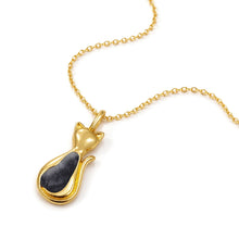Load image into Gallery viewer, Cat Silhouette Ashes Resin Necklace - Gold
