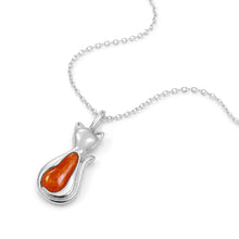 Load image into Gallery viewer, Cat Silhouette Ashes Resin Necklace - Silver

