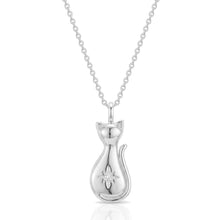 Load image into Gallery viewer, Cat Crystal Urn Necklace - Silver

