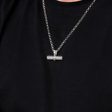 Load image into Gallery viewer, Men's Chunky T Bar Urn Necklace - Silver
