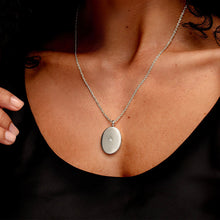 Load image into Gallery viewer, Oval Locket With Clear Crystal - Silver
