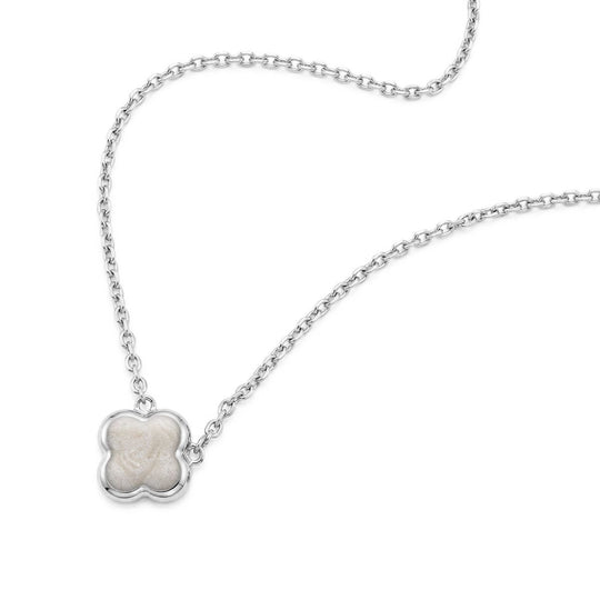 Clover Ashes Resin Necklace - Silver