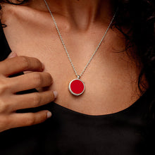 Load image into Gallery viewer, Coral Modern Round Locket – Silver
