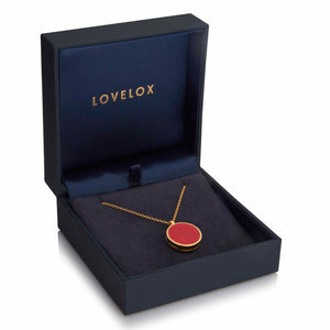 Coral Modern Round Locket – Gold
