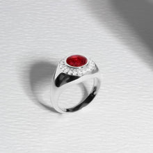 Load image into Gallery viewer, Crystal Signet Ashes Resin Ring - Silver
