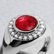 Load image into Gallery viewer, Crystal Signet Ashes Resin Ring - Silver

