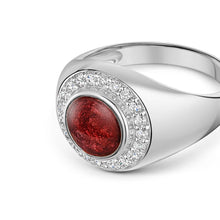 Load image into Gallery viewer, Crystal Signet Ashes Resin Ring - Silver
