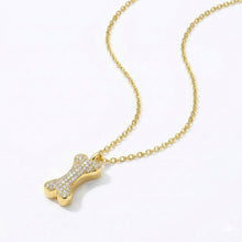 Load image into Gallery viewer, Diamanté Dog Bone Urn Necklace - Gold
