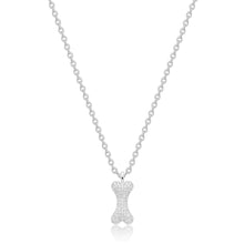 Load image into Gallery viewer, Diamanté Dog Bone Urn Necklace - Silver
