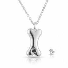 Load image into Gallery viewer, Diamanté Dog Bone Urn Necklace - Silver
