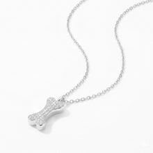 Load image into Gallery viewer, Diamanté Dog Bone Urn Necklace - Silver
