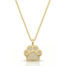 Load image into Gallery viewer, Diamanté Paw Urn Necklace - Gold
