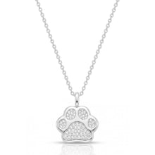 Load image into Gallery viewer, Diamanté Paw Urn Necklace - Silver
