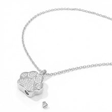 Load image into Gallery viewer, Diamanté Paw Urn Necklace - Silver
