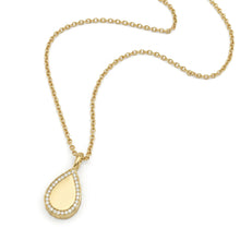 Load image into Gallery viewer, Crystal Edged Teardrop Ashes Urn Necklace - Gold
