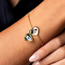 Load image into Gallery viewer, Crystal Heart Bracelet Locket - Gold
