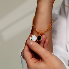 Load image into Gallery viewer, Gold Nugget Round Locket Bracelet
