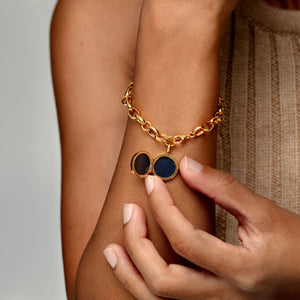Links Round Locket Bracelet – Gold