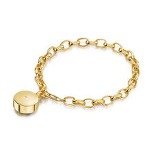 Load image into Gallery viewer, Diamond Drum Urn Bracelet with Links Chain - Gold
