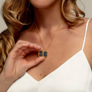 Dog Tag Ashes Resin Locket - Gold